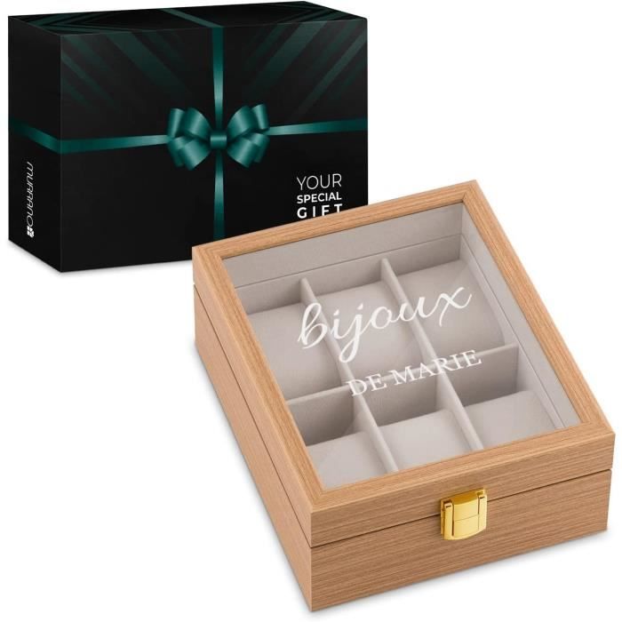 Boîte Coffret En Bois Et Cuir Pour 6 Montres Citizen - Couleur Bleu, Piqûre Sellier - Occasion Avec Rayures D'usage