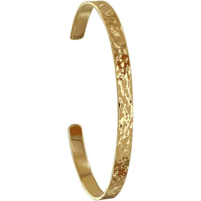 Bracelet Plaqué Or Demi Jonc Martelé[H2423] Achat / Vente bracelet