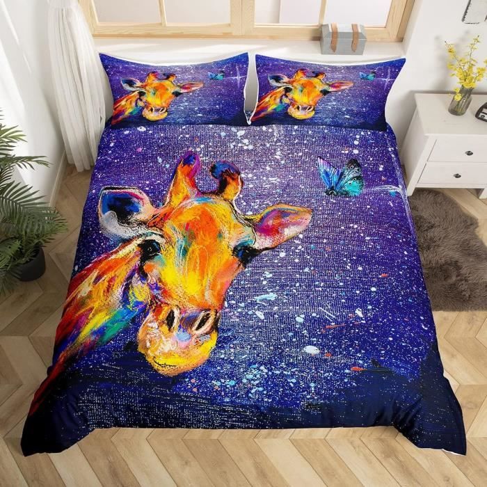 Parure De Lit Enfants Coucher De Soleil Courir Cheval Blanc - Housse De Couette 140x200cm