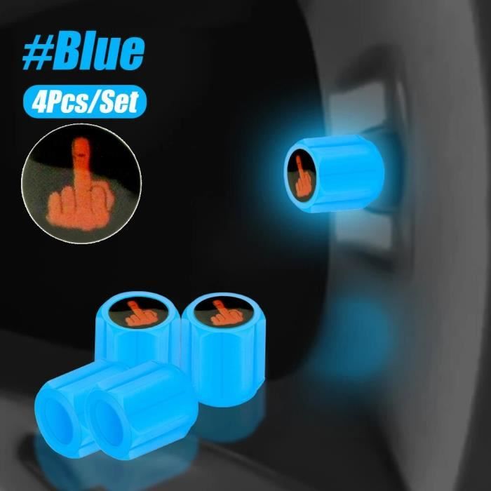 Bouchons de Valve Lumineux - Blue-rouge-rouge - Universel - 4 Couleurs ...