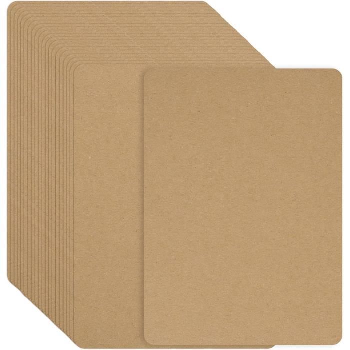 Lot De 100 Cartes Vierges Kraft - Papier Dessin à La Main, 4 Couleurs