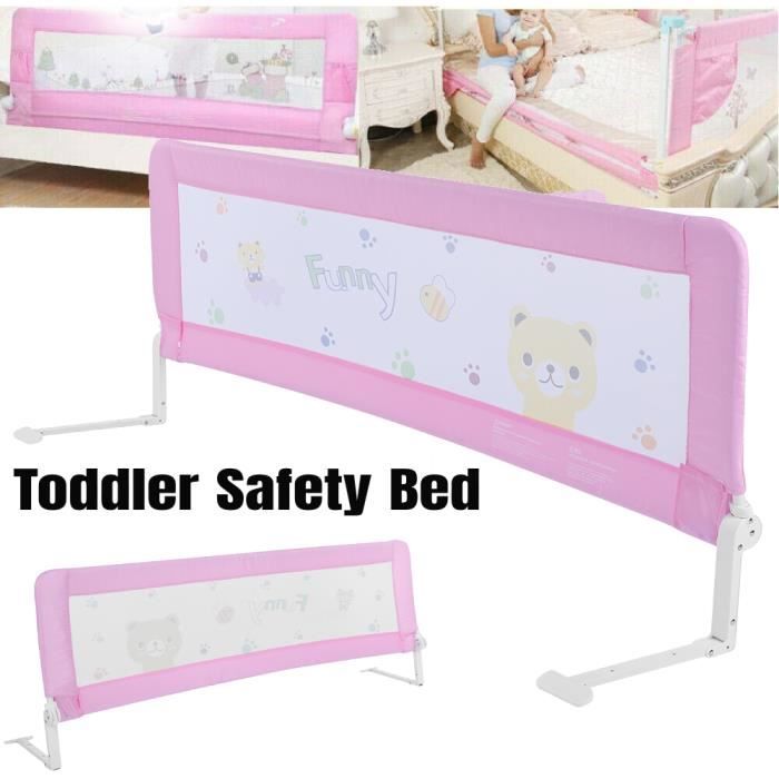 Barrière de lit pour enfants 180 x 65cm Barriere de lit bebe rail de lit de  sécurité de bébé se pliant de barrière de sécurité -QNQ