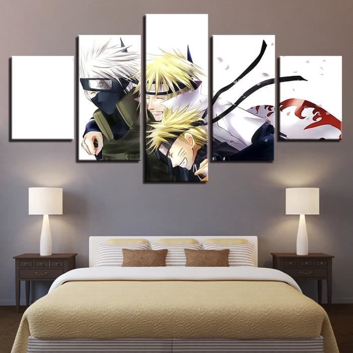 Printing Mall 77958 Non Encadre Imprime Toile Peinture 5 Pieces Dessin Anime Naruto Decoration Enfants Chambre Anime Åuvre Affiche Achat Vente Tableau Toile Cdiscount