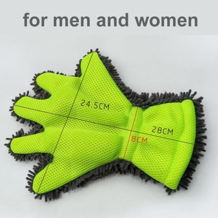 2 Gants De Lavage Microfibre Chenille - Super Absorbants, Sans Traces, Pour Voiture, Moto, Maison