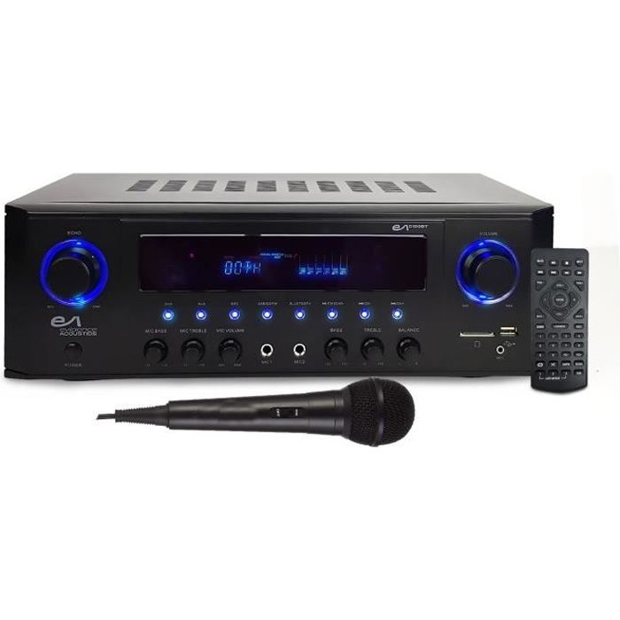 Amplificateur HIFI - Evidence Acoustics EA-5160-BT - STEREO 5.1 KARAOKE 2x50W + 3x20W - Entrée USB SD AUX DVD FM