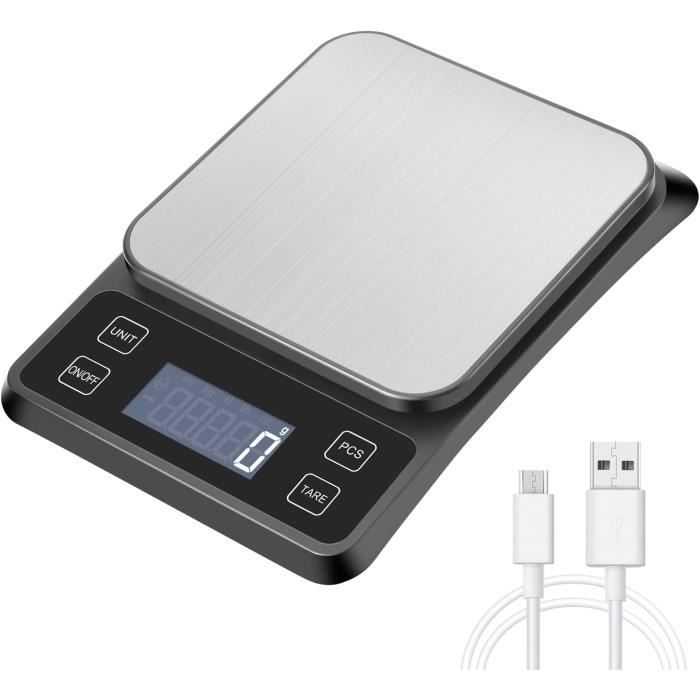 Balance Cuisine Balance de Précision USB Rechargeable, 10kg-1g Balance de  Cuisine Electronique Acier Inoxydable, Mesure du [267] - Cdiscount  Electroménager