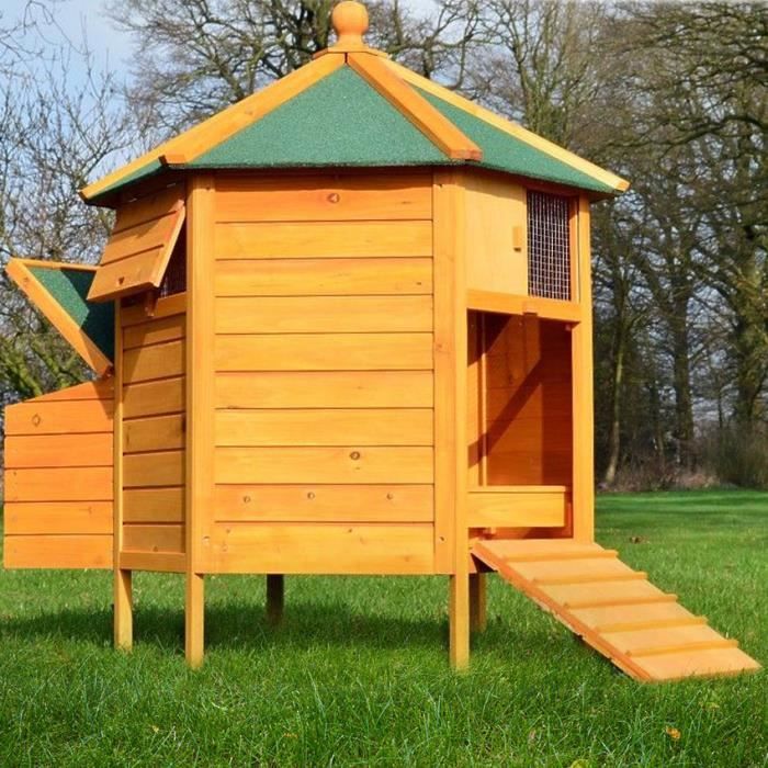 Poulailler en bois pour jardin extérieure 125 cm c
