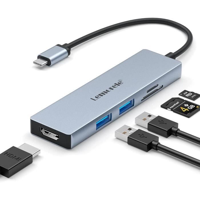 Multi Adaptateur 4 en 1 Type C pour MACBOOK Air APPLE Smartphone Hub 2  ports USB 2.0 1 Port USB 3.0 (ARGENT) - Cdiscount Informatique