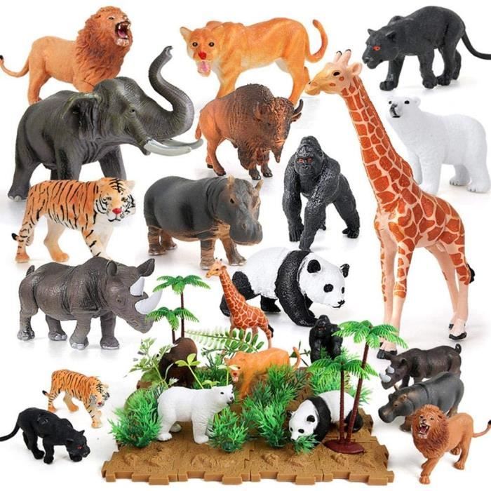 Mini figurines animaux sauvages pqt 8