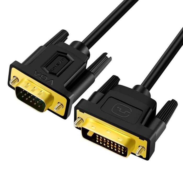Câble Dvi Vers Vga, Dvi 24+1 DviD Mâle À Vga Mâle Avec Puce Câble
