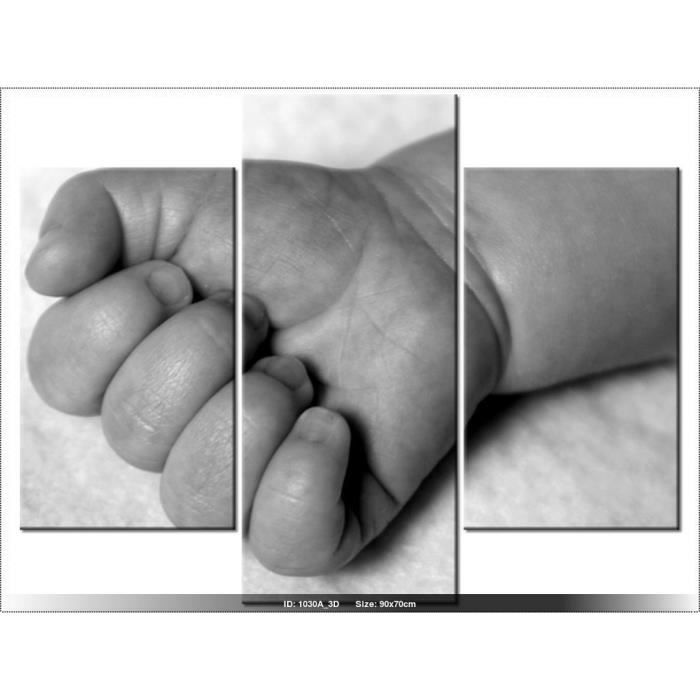 70 X 90cm Main De Bebe Noir Et Blanc Tableau Multi Panneaux Moderne Deco New Design Achat Vente Tableau Toile Cdiscount