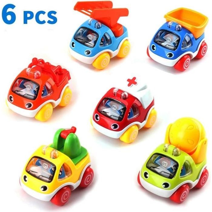 Petite Voiture Jouet Paquet de 6 véhicules de Construction Cartoon Petites  Voitures à Tirer Jouent pour Les Voiture Jouet Bébé - Cdiscount Jeux -  Jouets