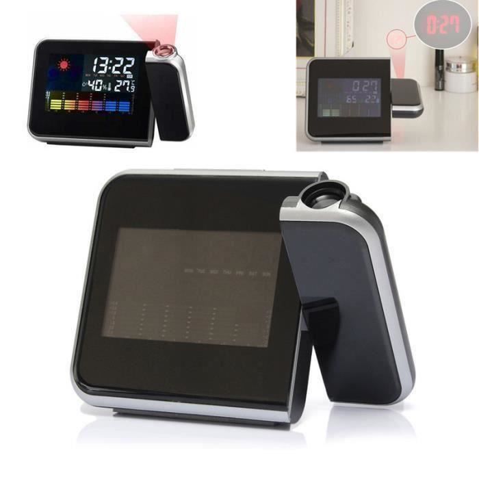 Réveil à Projection Numérique, Projection D'écran Incurvé LCD, Radio FM