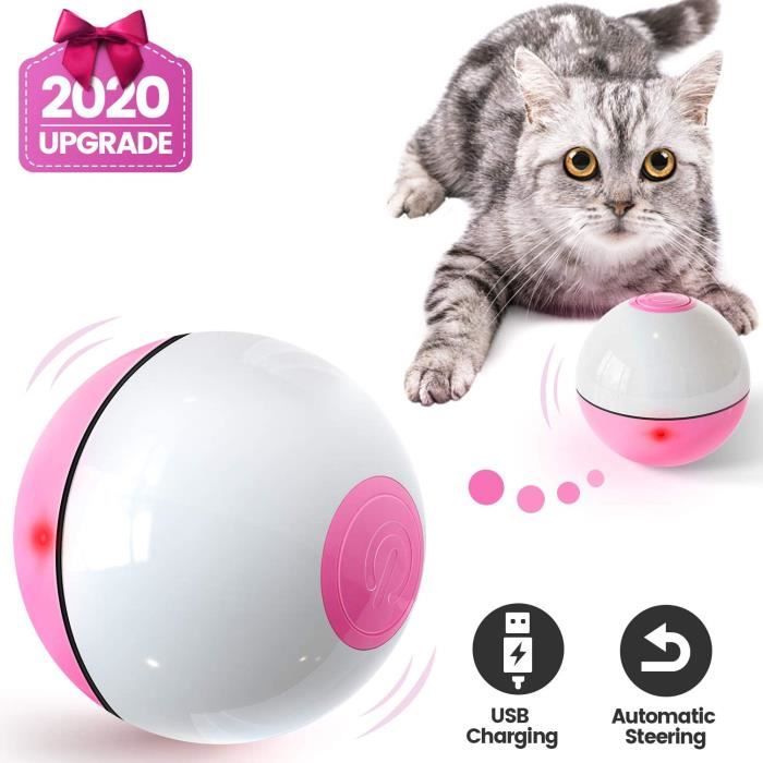 Iokheira Jouet Pour Chat Boule Auto Rotative A 360 Degres Avec Led Lumieres Rechargeable Usb Jouet Interactif Electriqu Cdiscount