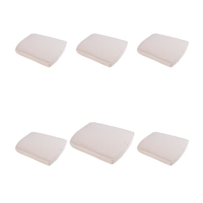 Lot de 6 coussins de chaises de jardin avec attaches kaki Outsunny