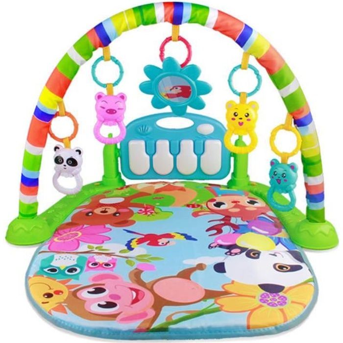Tapis D'éveil Musical 4 En 1 Avec Piano - Aire De Jeu Pour Bébé Avec Arches Et Jouets Suspendus