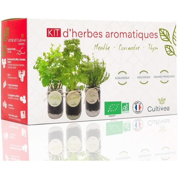 Kit Prêt à Pousser d'Herbes Aromatiques – Graines 100% Bio – Made In France  - Jardin potager d'intérieur – Plante (Ba[2] - Cdiscount Jardin