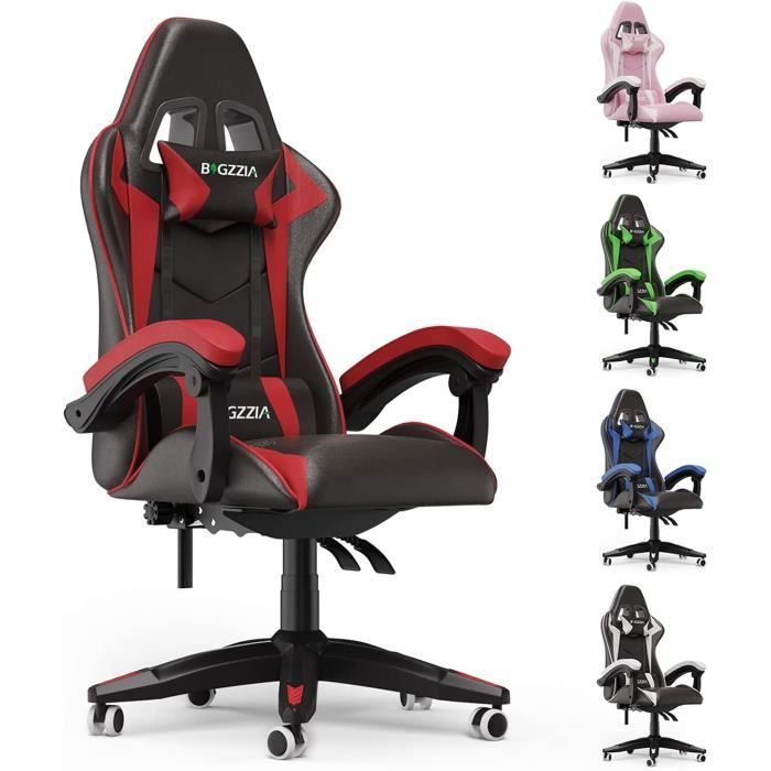 Fauteuil gamer RACER - accoudoirs rabattables - noir et rouge