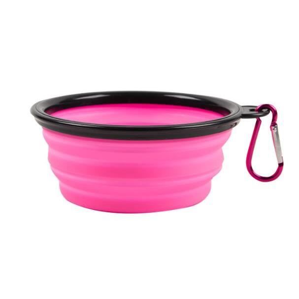 Rose 1000ml-Grand bol pliable pour chien, 350-1000ml, accessoires de voyage, pour chiot, nourriture sèche, ré