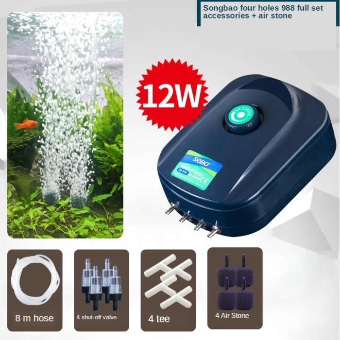 Pompe a air aquarium 200L avec débit réglable
