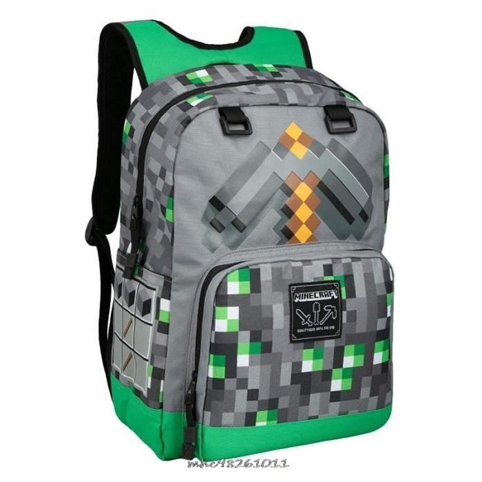 45x35x23cm - Couleur de la photo - Sac à dos d'école Minecraft pour adolescents, sac en toile à la mode pour