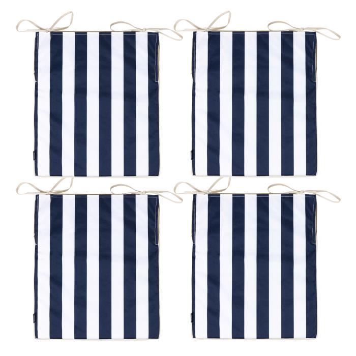 Lot de 4 Galettes de chaise en Coton Bleu egeen D 38 cm | Castorama