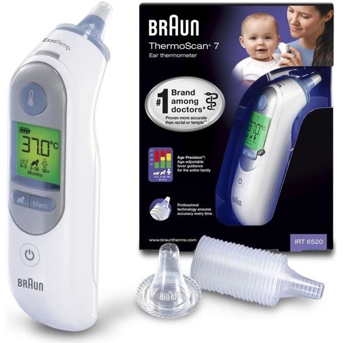 BRAUN ThermoScan 7 Thermomètre - IRT6520 - Achat / Vente thermomètre bébé 5443440307776 - Cdiscount