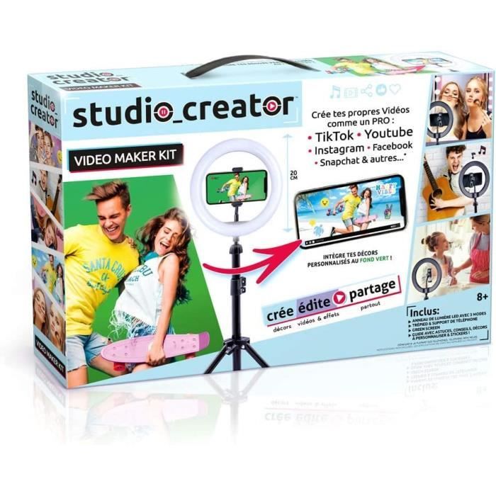 Canal Toys - Kit De Creation Video Studio Creator -Deviens Influenceur - Accessoires avec Fond Vert, Trepied et Anneau de Lum