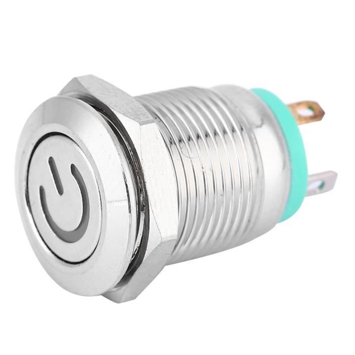 Interrupteur Bouton-poussoir LED Rouge 25mm - DC 12V - 6 Broches - Accrochage - Neuf Uxcell