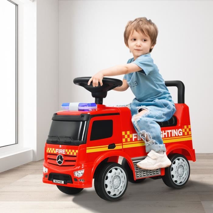 Voiture à Pousser pour Enfants de 18 à 36 Mois Porteur avec Klaxon Musique  Phare LED Noir - Costway