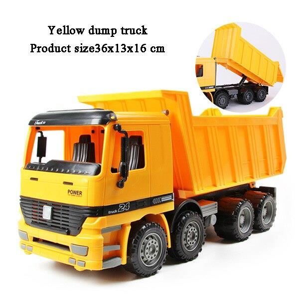 Camion Benne Télécommandé – Grue 360°, Flèche Rétractable, LED, Tout-terrain, Jouet De Chantier éducatif, Dès 3 Ans