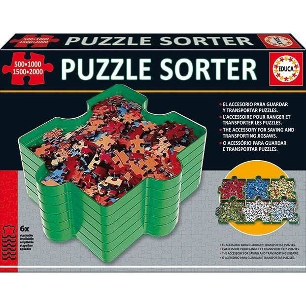 Educa Accessoires pour Puzzles. Organisateur de Puzzles. Séparez Les pièces par Couleur par Forme ou rangez Les en empilant Les 6 Plateaux Parfaitement adaptés 19577