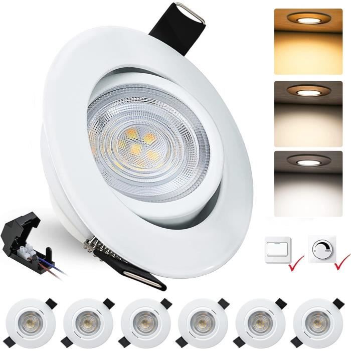 Set De 20 Spots Encastrables Spot LED Spot Encastrable Au Plafond IP44 5W Blanc Froid | Leroy Merlin