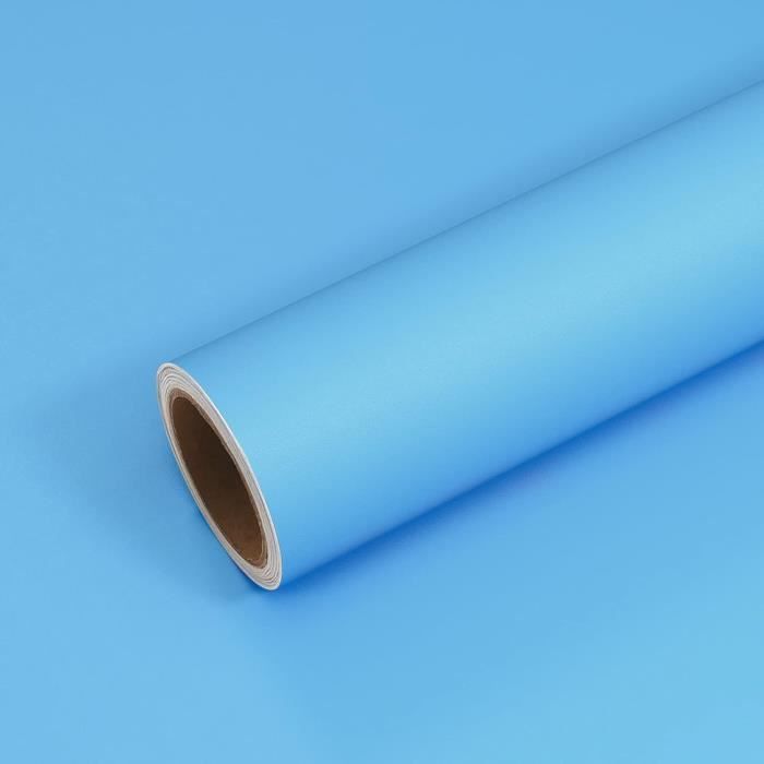 Papier Adhésif Meuble Livelynine - Bleu Clair, 40cm X 2m, Imperméable