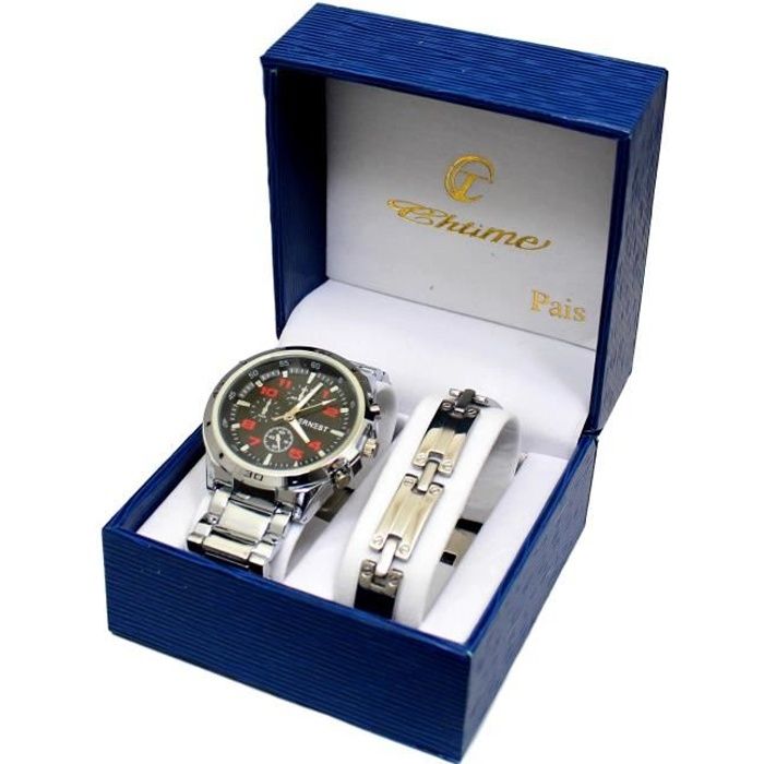 Montre cadran sales rouge homme