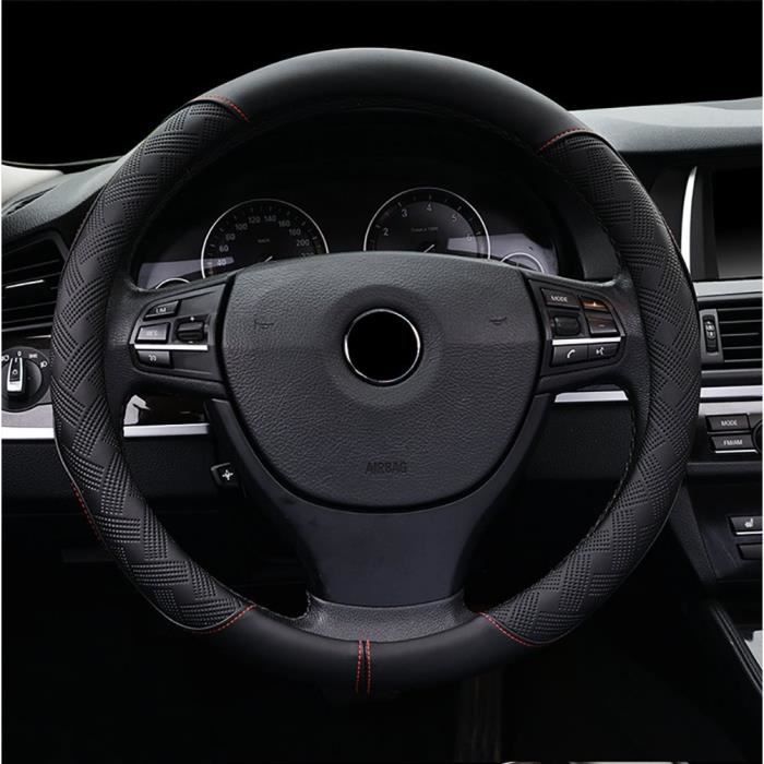 FREESOO Couvre Volant Voiture Respirante Antid/érapante Housse de Volant de Voiture pour Voiture//Camion//SUV Noir et Rouge 38cm