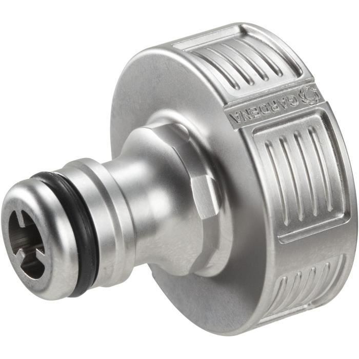 GARDENA Nez de robinet Premium 2634 –En métal–Système anti éclaboussure–Installation pour raccordement OGS–Garantie