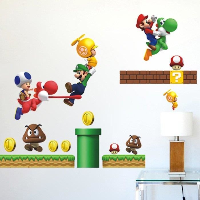 Sticker Mural Chambre Autocollant Super Mario Bros Achat