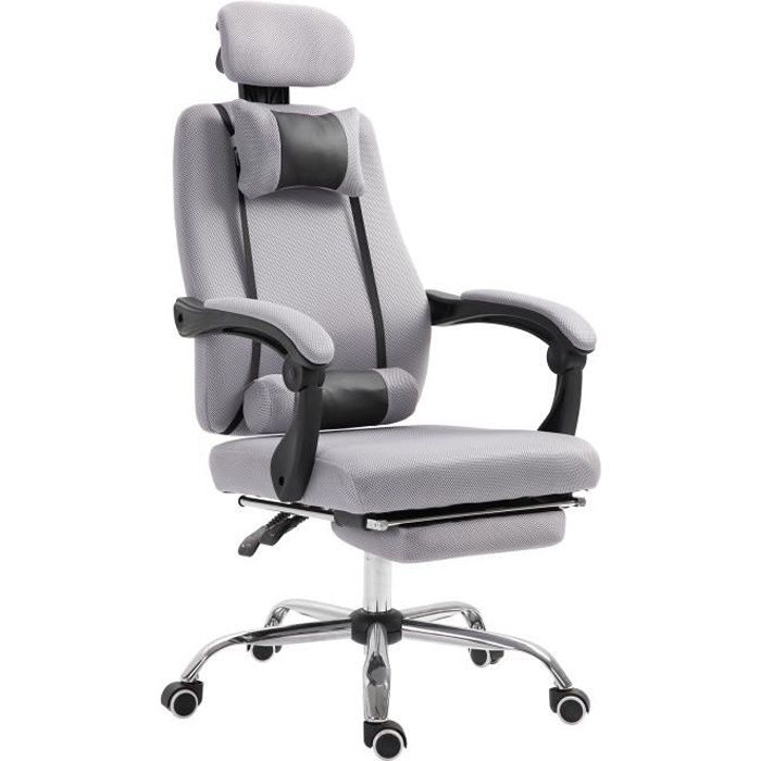 Fauteuil De Bureau Manager Grand Confort Repose Pied Tetiere Coussin Lombaires Integres Dossier Inclinable Revetement Tissu Micro Achat Vente Chaise De Bureau Soldes Sur Cdiscount Des Le 20 Janvier Cdiscount
