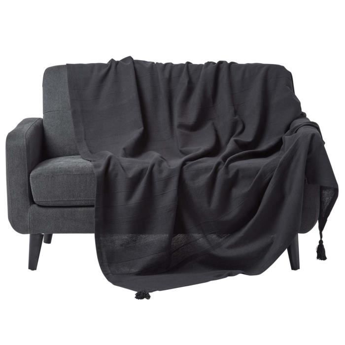 Jeté de lit ou de canapé Rajput Noir 225 x 255 cm