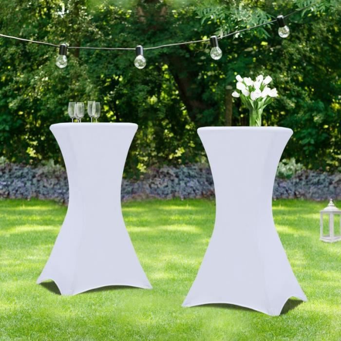 tables hautes pliantes idmarket - lot de 2 - blanc - 105 cm - acier anti-rouille