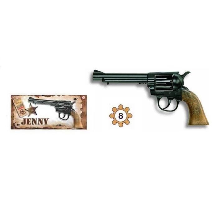 Jouet Pistolet Revolver Jenny + Amorce 8 Coups - 20 cm - Métal