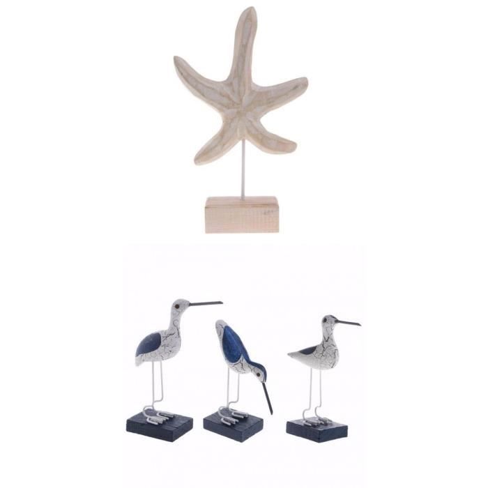 Figurine Oiseau En Bois JJT – Décoration Maison Moderne – Oiseau Longue Queue