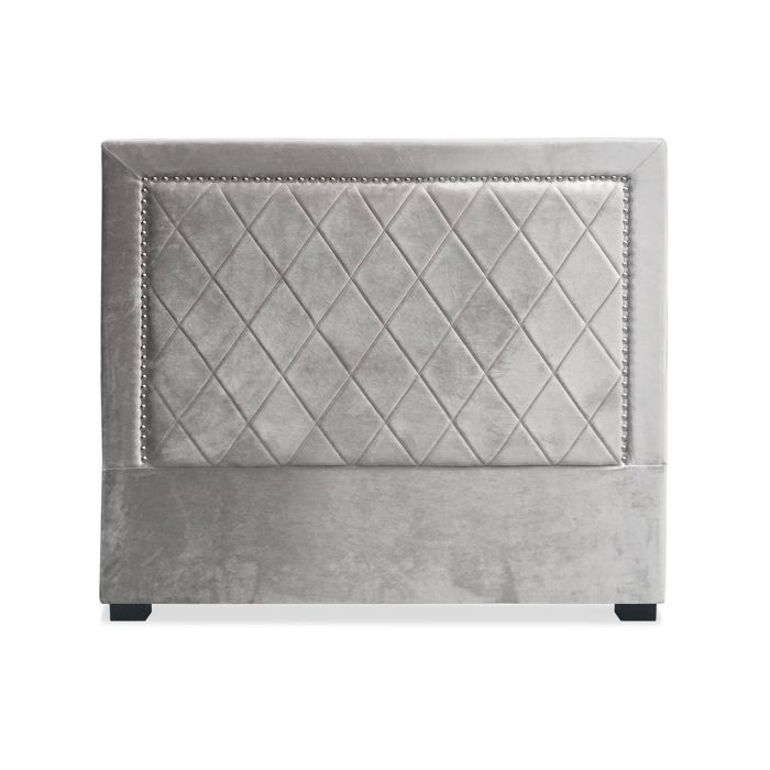 MENZZO Tête de lit Meghan 140cm Velours Argent - Velours L140 x P8 x H120 cm