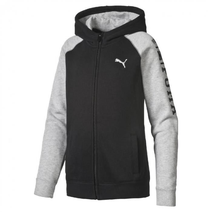 Veste ?� capuche athl sw puma pour enfant Noir - Cdiscount Sport