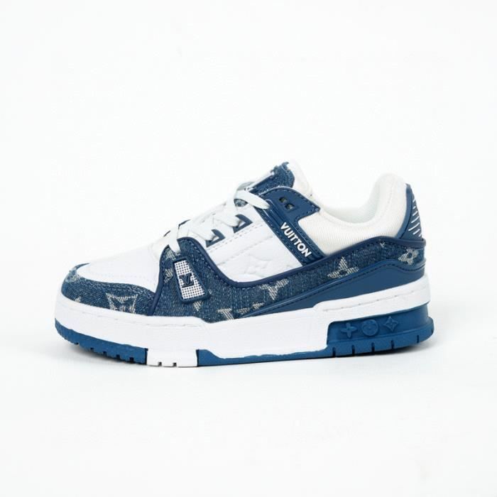 Louis Vuitton LV Trainer Chaussures de sport pour enfants formateur 28 35 blanc bleu Cdiscount Sport