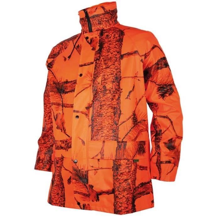 veste de pluie treeland camouflage orange - s