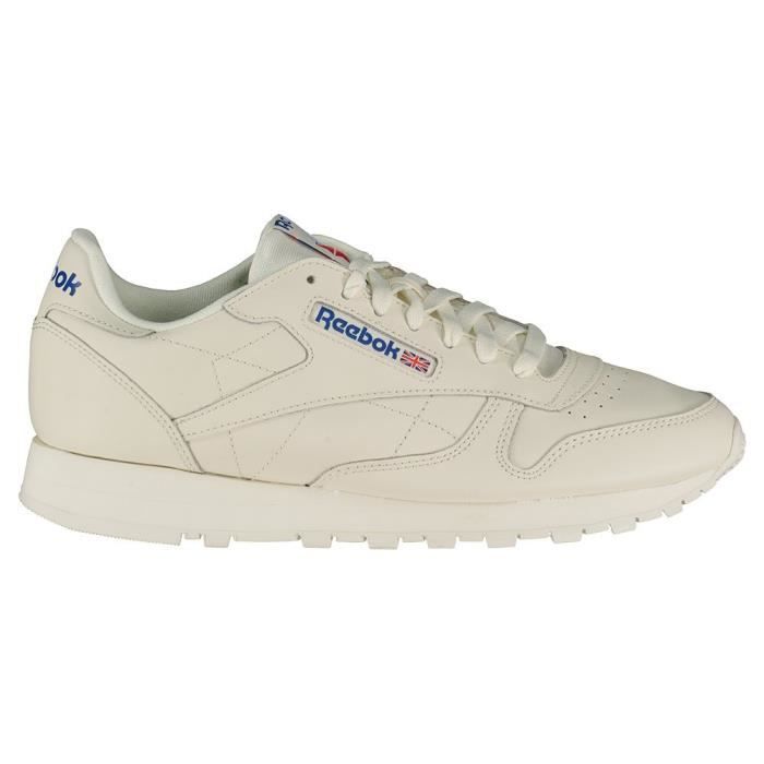 Reebok Reebok Mixte Cuir Classique Basket- Craie Vector Bleu Vector Rouge