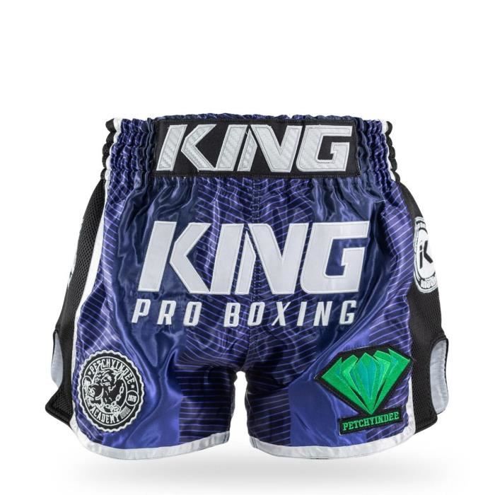 Short de boxe Muay Thai pour adulte Noir et jaune avec bande