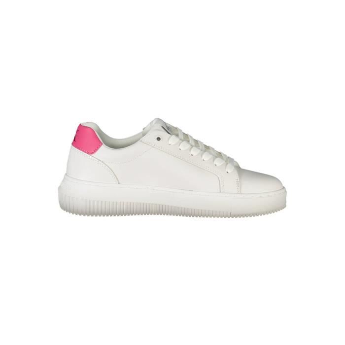 Calvin Klein CALVIN KLEIN Basket Sneakers Sport Running Femme Blanc Textile SF17973
